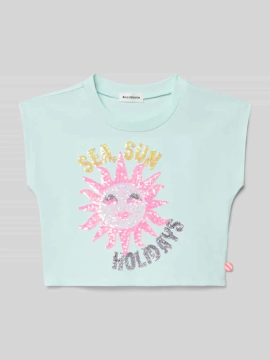Zdjęcie produktu T-shirt z czystej Bawełny Billieblush Miętowy