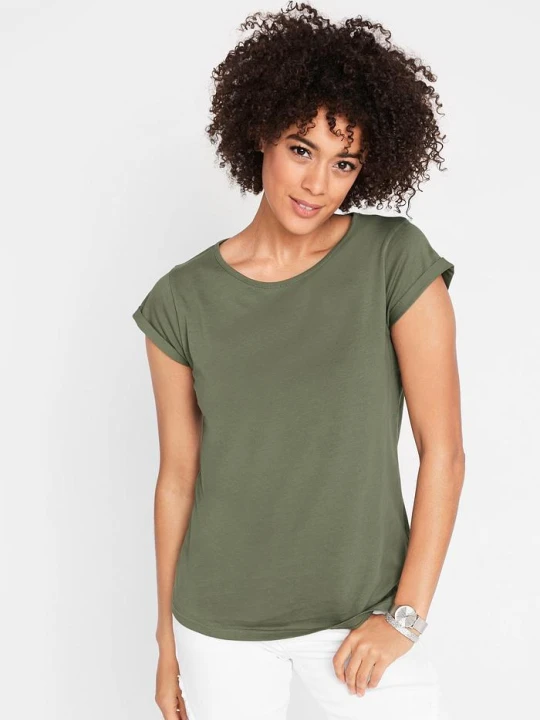 Zdjęcie produktu T-shirt z czystej bawełny BonPrix zielony