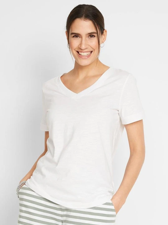 Zdjęcie produktu T-shirt z czystej bawełny BonPrix biały