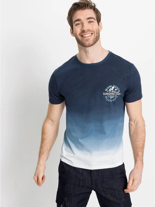 Zdjęcie produktu T-shirt z czystej bawełny BonPrix niebieski