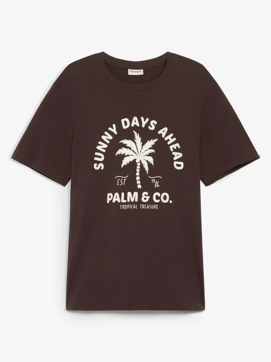 Zdjęcie produktu T-shirt z czystej bawełny BonPrix brązowy