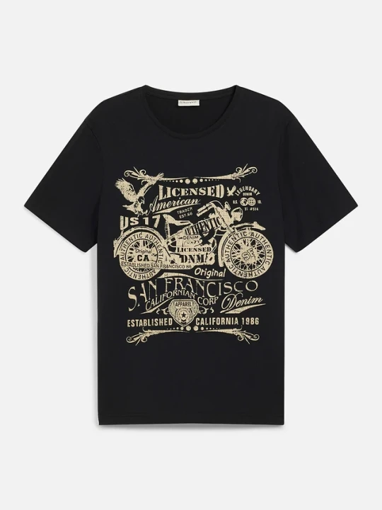 Zdjęcie produktu T-shirt z czystej bawełny BonPrix czarny