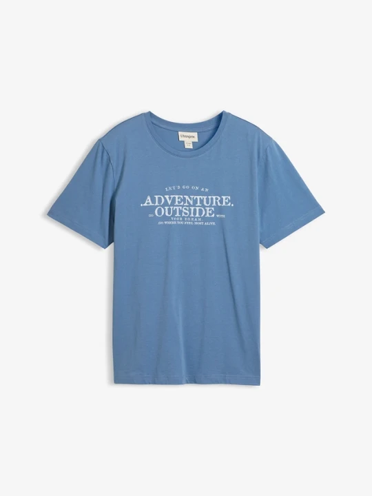 Zdjęcie produktu T-shirt z czystej bawełny BonPrix niebieski