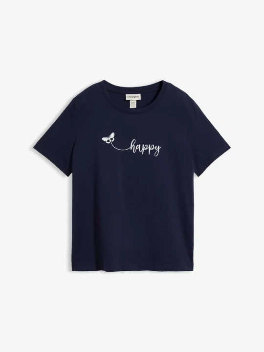 Zdjęcie produktu T-shirt z czystej bawełny BonPrix niebieski