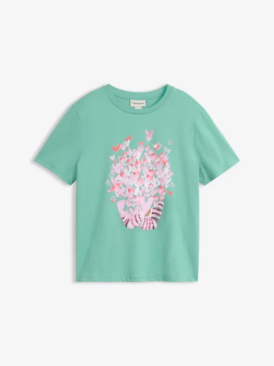 Zdjęcie produktu T-shirt z czystej bawełny BonPrix zielony