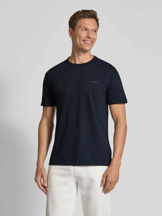 Zdjęcie produktu T-shirt z czystej bawełny Boss Granatowy