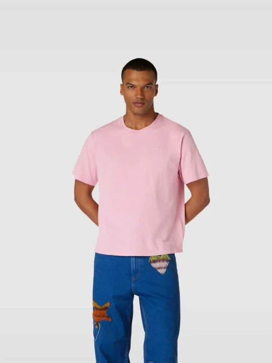Zdjęcie produktu T-shirt z czystej bawełny ekologicznej Nanushka Różowy