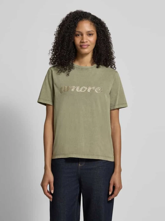 Zdjęcie produktu T-shirt z czystej bawełny Model 'SOLKO' B.Young Oliwkowy
