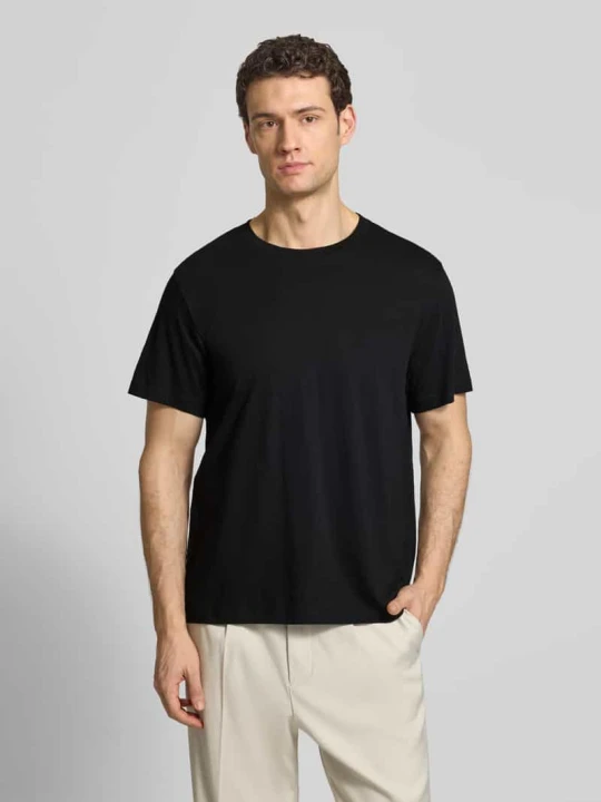 Zdjęcie produktu T-shirt z czystej bawełny o kroju regular fit model 'HASPEN' Selected Homme Czarny