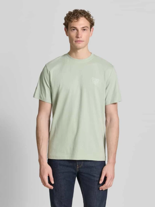 Zdjęcie produktu T-shirt z czystej bawełny o kroju regular fit model 'HASPEN' Selected Homme Zielony