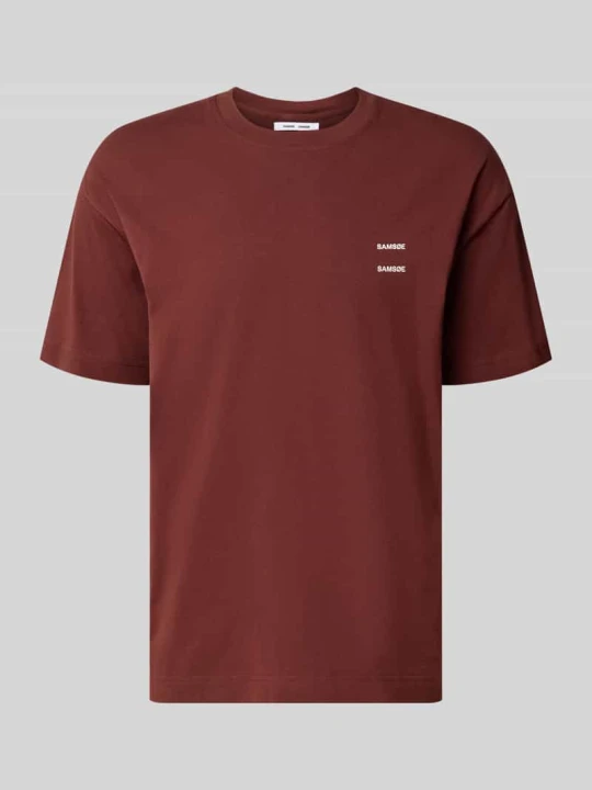 Zdjęcie produktu T-shirt z czystej bawełny o kroju regular fit model 'JOEL' Samsøe Samsøe Bordowy