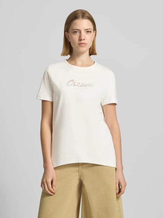 Zdjęcie produktu T-shirt z czystej bawełny o kroju regular fit model 'MIRANDA' Vero Moda Złamany biały