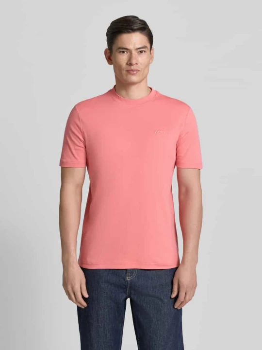 Zdjęcie produktu T-shirt z czystej bawełny o kroju regular fit model 'TE_INTERLOCK' Boss Brudnoróżowy