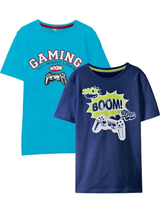 Zdjęcie produktu T-shirt z czystej bawełny organicznej (2 szt.) BonPrix niebieski