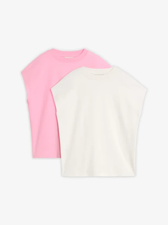 Zdjęcie produktu T-shirt z czystej bawełny organicznej (2 szt.) BonPrix różowy