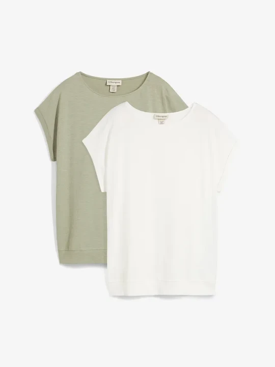 Zdjęcie produktu T-shirt z czystej bawełny organicznej (2 szt.) BonPrix zielony