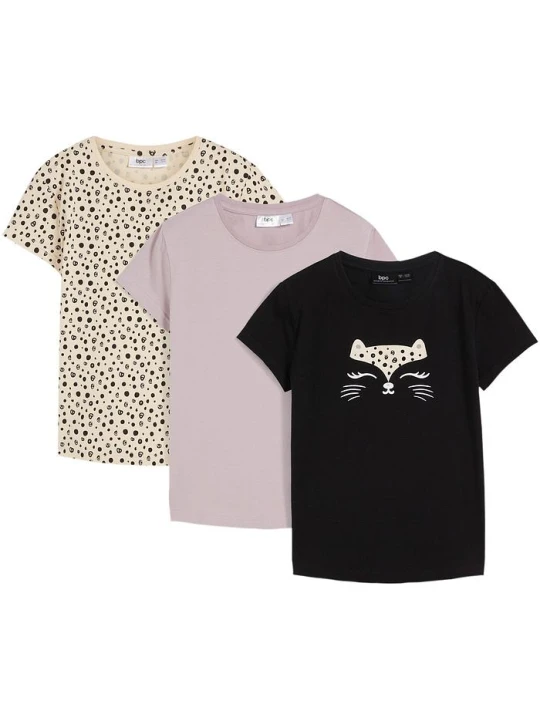 Zdjęcie produktu T-shirt z czystej bawełny organicznej (3 szt.) BonPrix fioletowy