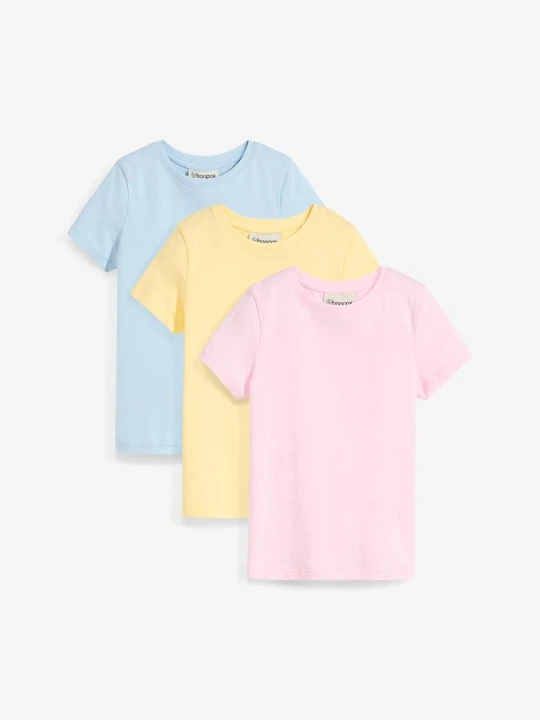 Zdjęcie produktu T-shirt z czystej bawełny organicznej (3 szt.) BonPrix różowy