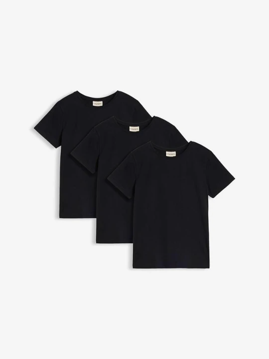 Zdjęcie produktu T-shirt z czystej bawełny organicznej (3 szt.) BonPrix czarny
