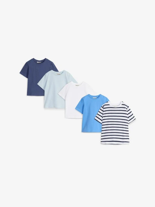 Zdjęcie produktu T-shirt z czystej bawełny organicznej (5 szt.) BonPrix niebieski