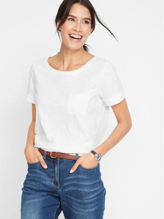 Zdjęcie produktu Długi T-shirt z czystej bawełny organicznej BonPrix biały