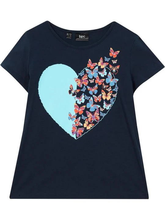 Zdjęcie produktu T-shirt z czystej bawełny organicznej BonPrix niebieski