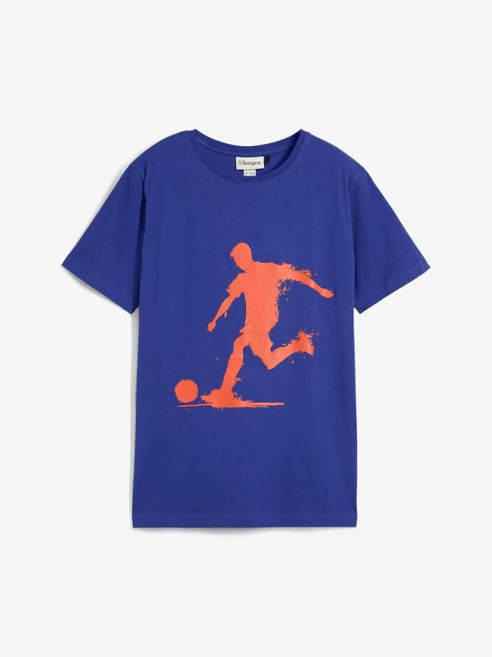 Zdjęcie produktu T-shirt z czystej bawełny organicznej BonPrix niebieski