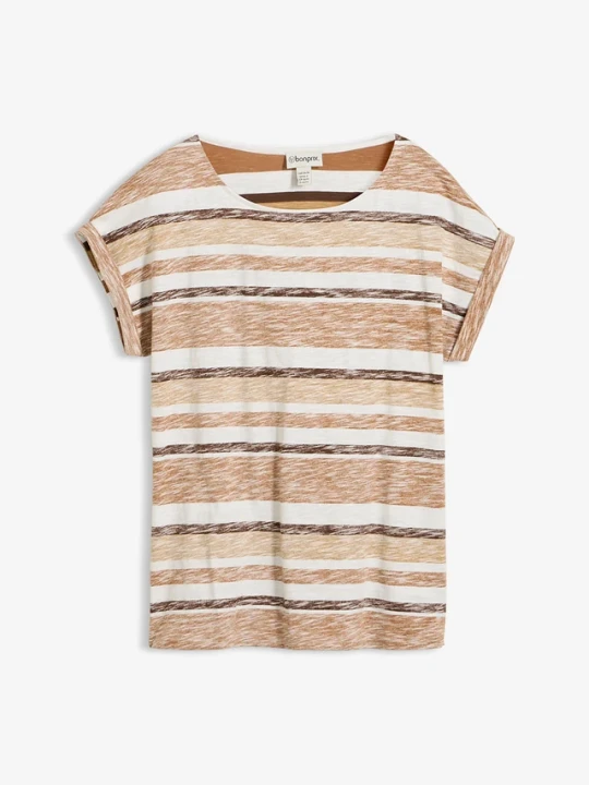 Zdjęcie produktu T-shirt z czystej bawełny organicznej BonPrix brązowy