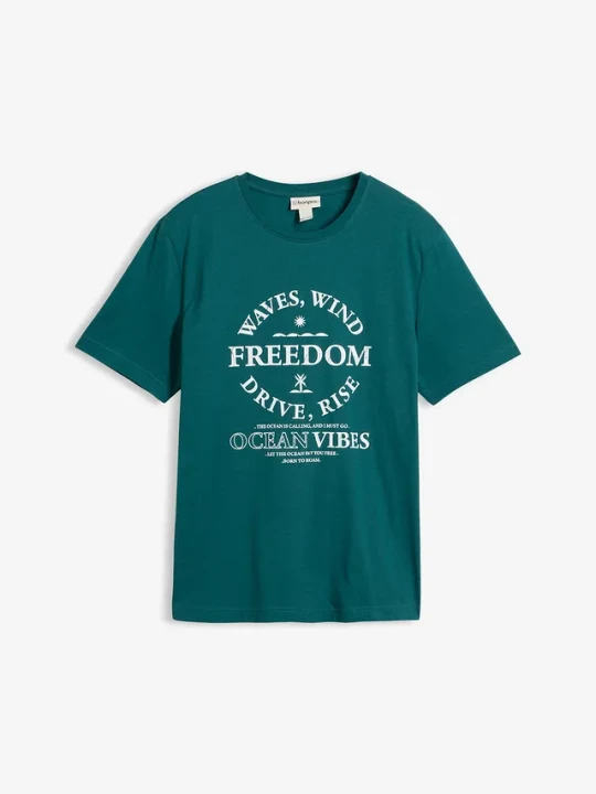 Zdjęcie produktu T-shirt z czystej bawełny organicznej BonPrix niebieski