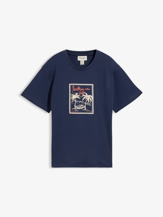 Zdjęcie produktu T-shirt z czystej bawełny organicznej BonPrix niebieski