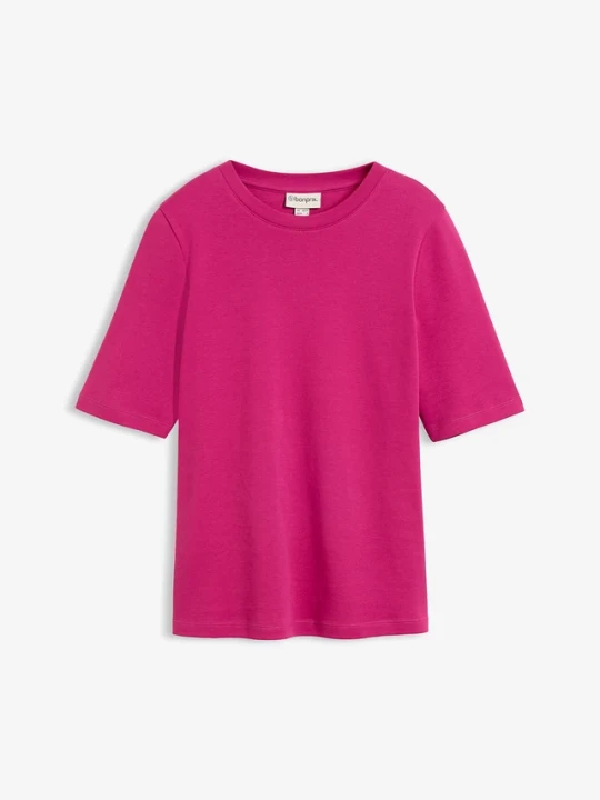 Zdjęcie produktu T-shirt z czystej bawełny organicznej BonPrix różowy