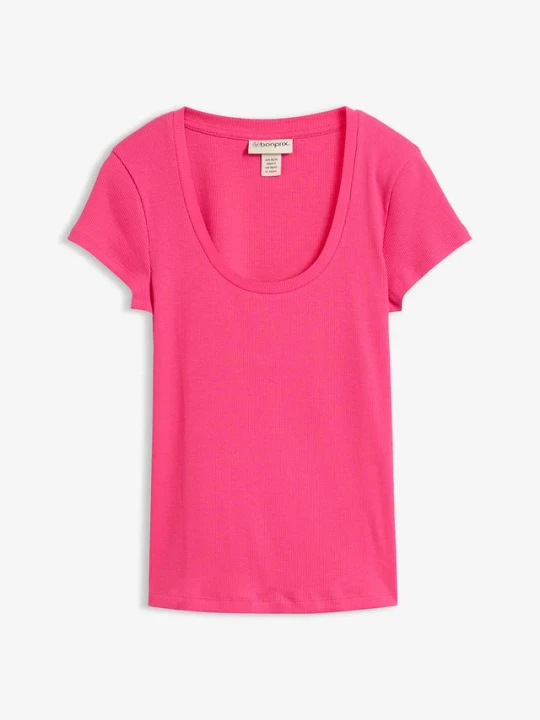 Zdjęcie produktu T-shirt z czystej bawełny organicznej BonPrix różowy