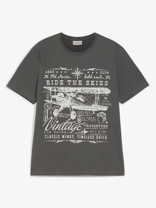Zdjęcie produktu T-shirt z czystej bawełny organicznej BonPrix szary