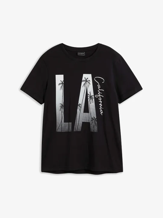 Zdjęcie produktu T-shirt z czystej bawełny organicznej, Slim Fit BonPrix czarny