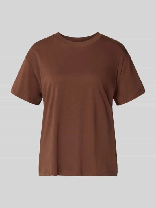Zdjęcie produktu T-shirt z czystej bawełny Stefanel Czekoladowy