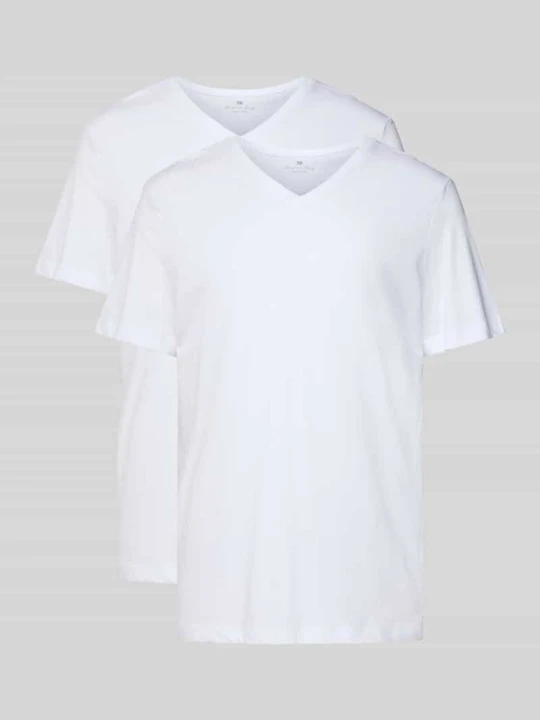 Zdjęcie produktu T-shirt z czystej bawełny w 2-paku Christian Berg Biały