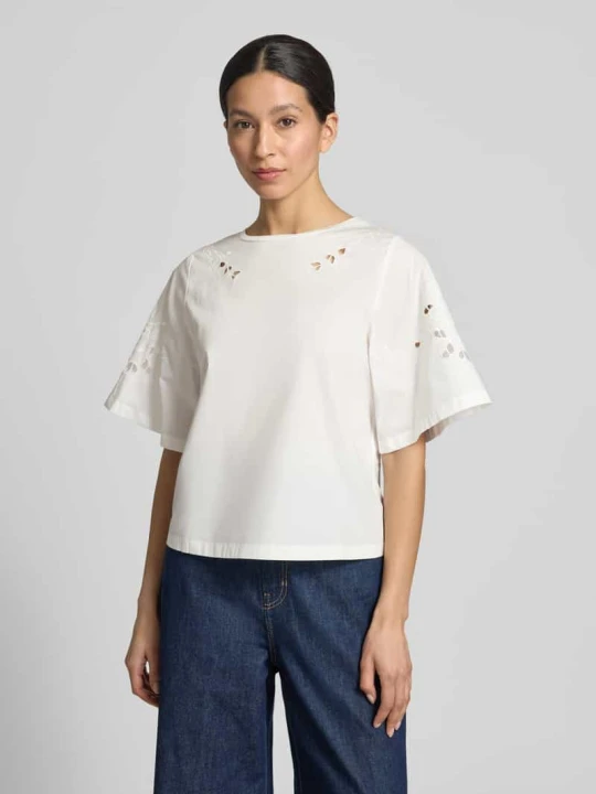 Zdjęcie produktu T-shirt z czystej bawełny w kroju krój regular fit model 'TARGA' Weekend Max Mara Biały