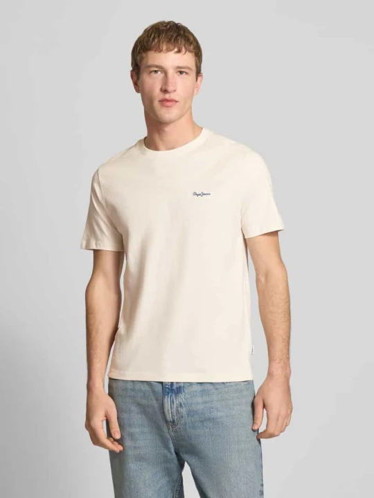 Zdjęcie produktu T-shirt z czystej bawełny w kroju regular fit model 'CONNOR' Pepe Jeans Écru