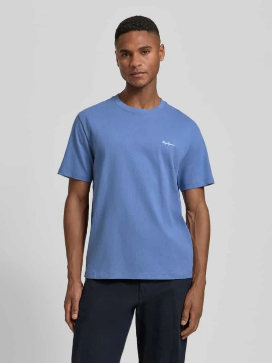 Zdjęcie produktu T-shirt z czystej bawełny w kroju regular fit model 'CONNOR' Pepe Jeans Granatowy