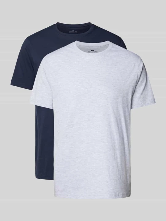 Zdjęcie produktu męski t-shirt o kroju regular fit w zestaw 2 szt. GÖTZBURG 1889 Średnioszary