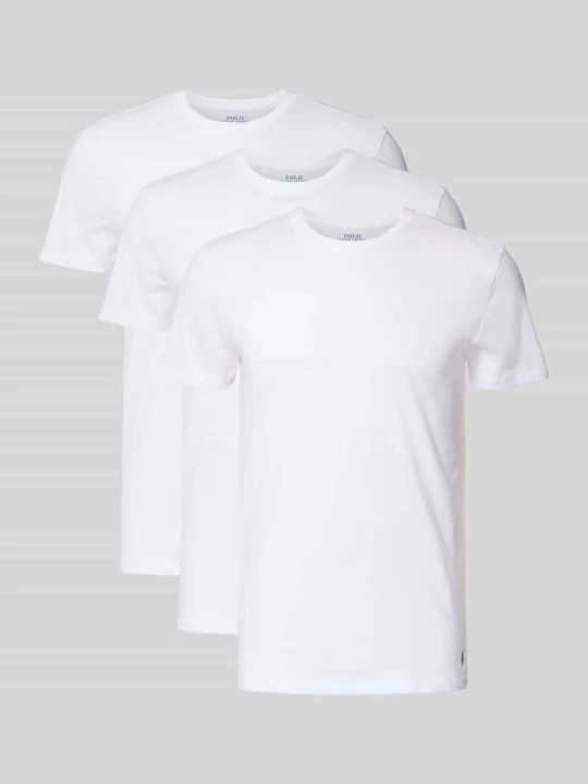 Zdjęcie produktu t-shirt z okrągłym dekoltem w zestaw 3 szt. Polo Ralph Lauren Biały