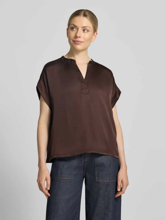 Zdjęcie produktu T-shirt z dekoltem serafino model 'SELITA' B.Young Czekoladowy