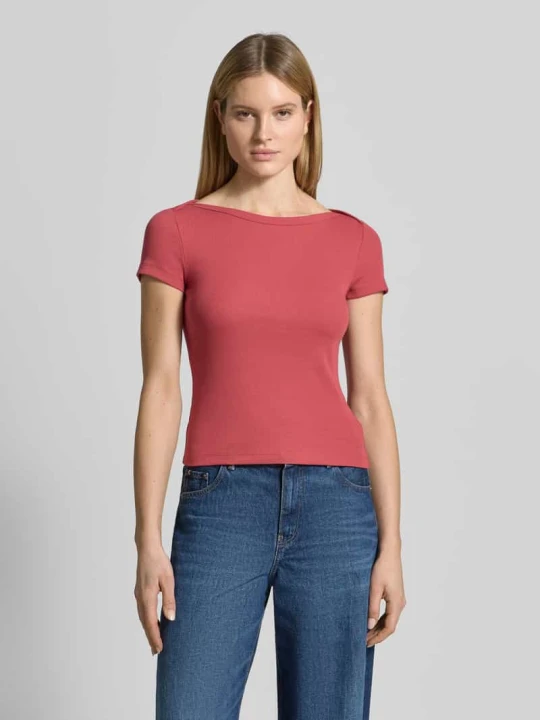 Zdjęcie produktu T-shirt z dekoltem typu łódka Jake*s Ciemnoczerwony
