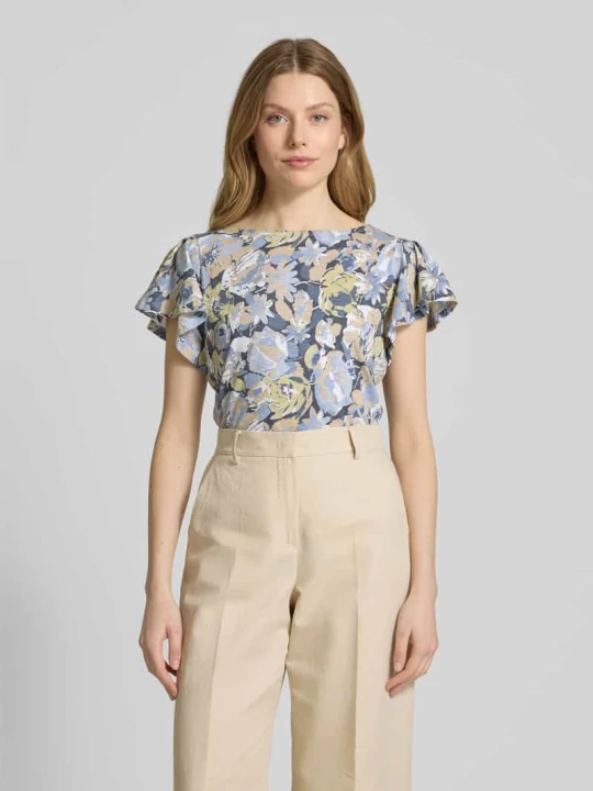 Zdjęcie produktu T-shirt z dekoltem w łódkę model ‘EDBERT’ Lauren Ralph Lauren Niebieski