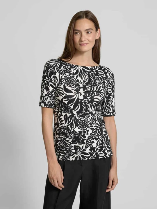 Zdjęcie produktu T-shirt z dekoltem w łódkę model ‘JUDY’ Lauren Ralph Lauren Złamany biały