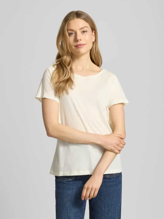 Zdjęcie produktu t-shirt z dekoltem w łódkę model 'LALOOM' American Vintage Écru