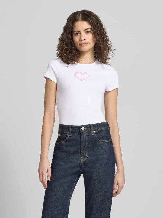 Zdjęcie produktu t-shirt z okrągłym dekoltem REVIEW Biały