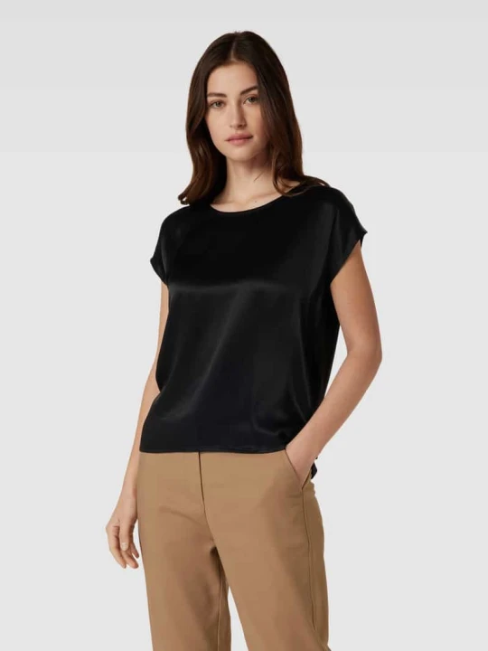 Zdjęcie produktu T-shirt z dekoltem w łódkę MORE & MORE Czarny