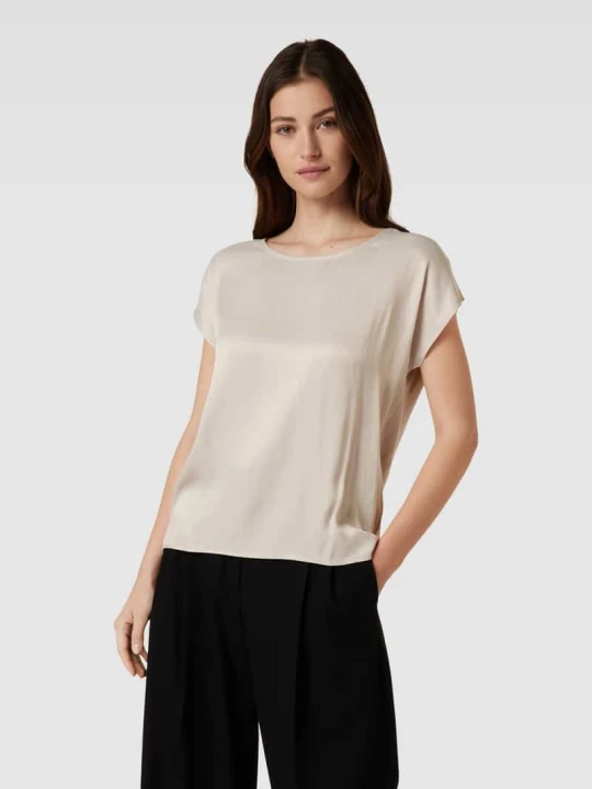 Zdjęcie produktu T-shirt z dekoltem w łódkę MORE & MORE Piaskowy