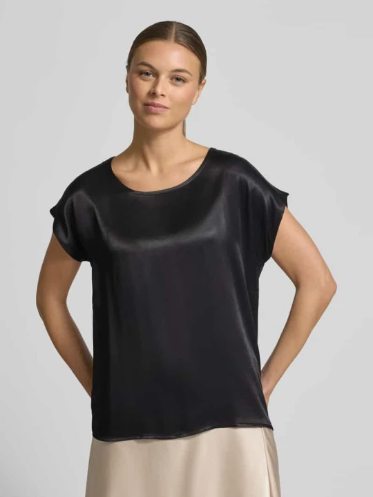 Zdjęcie produktu T-shirt z dekoltem w łódkę MORE & MORE Czarny